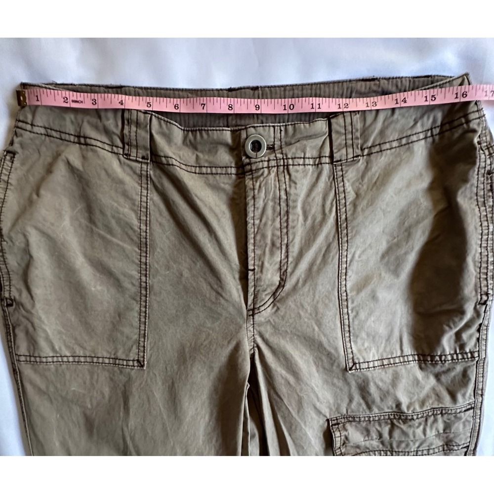 Free People Cargo Pants Olive Green Wide Leg Utility Trousers Women's 10 READ - Picture 5 of 11